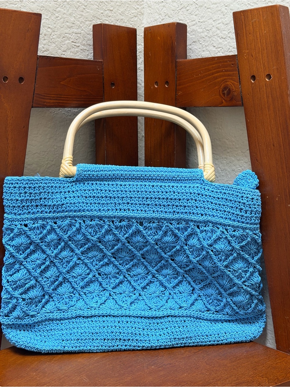 🔹Faded Glory vintage 1970s handmade crochet handbag